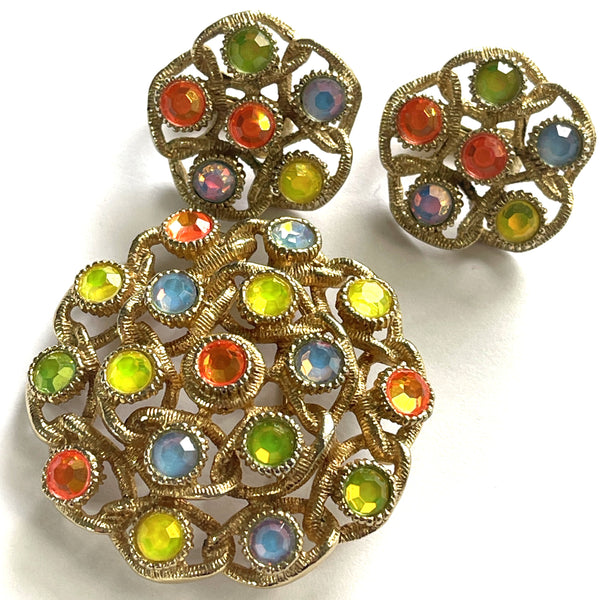 Sarah Coventry Vintage Brooch and Earrings-Sarah Coventry USA-Vintage Online