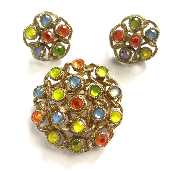 Sarah Coventry Vintage Brooch and Earrings-Sarah Coventry USA-Vintage Online