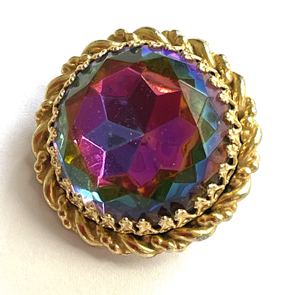 Schiaparelli 1950's-1960's Heliotrope Watermelon Rhinestone Earrings-Schiaparelli-Vintage Online