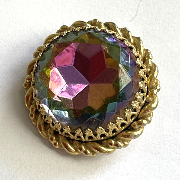 Schiaparelli 1950's-1960's Heliotrope Watermelon Rhinestone Earrings-Schiaparelli-Vintage Online