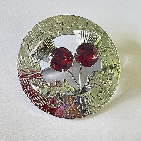 Scottish Thistle Mizpah Celtic Brooch-Vintageonline-Vintage Online