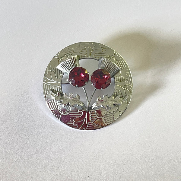 Scottish Thistle Mizpah Celtic Brooch-Vintageonline-Vintage Online