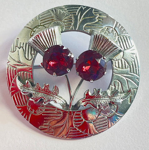 Scottish Thistle Mizpah Celtic Brooch-Vintageonline-Vintage Online