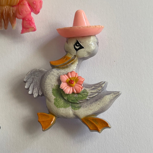 Set of three Mid Century Retro Brooches-Vintageonline-Vintage Online