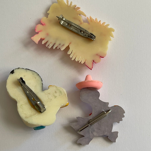 Set of three Mid Century Retro Brooches-Vintageonline-Vintage Online