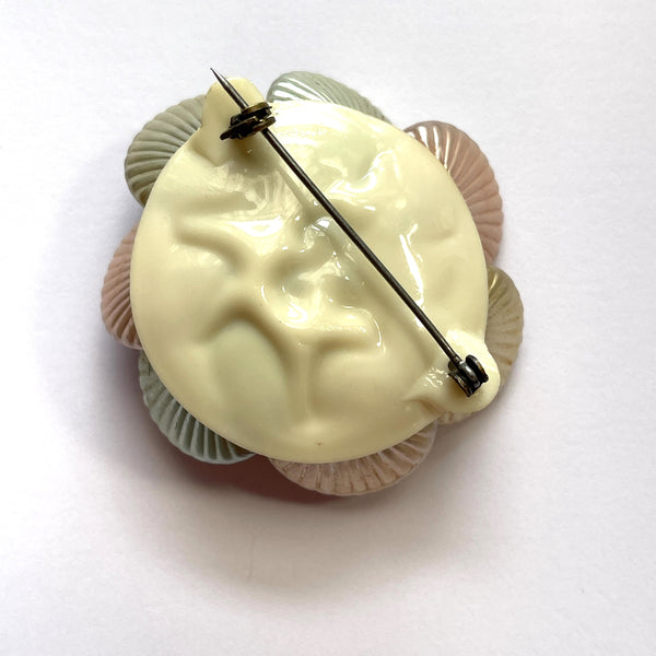Shells and Pearl Vintage Mid Century Brooch-Vintageonline-Vintage Online