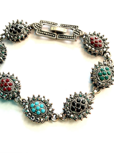 Silver Marcasite Bracelet-Vintageonline-Vintage Online