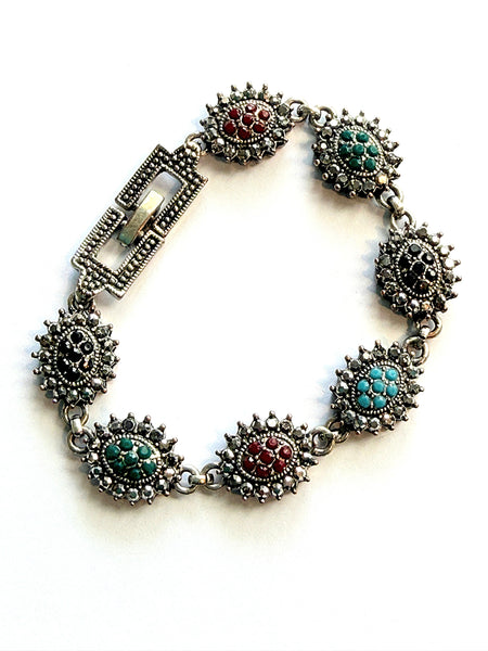 Silver Marcasite Bracelet-Vintageonline-Vintage Online