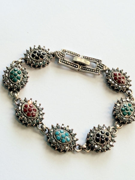 Silver Marcasite Bracelet-Vintageonline-Vintage Online