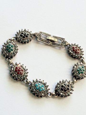 Silver Marcasite Bracelet-Vintageonline-Vintage Online
