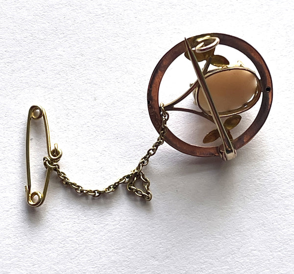 Small Edwardian Gold Cameo Brooch-Vintageonline-Vintage Online