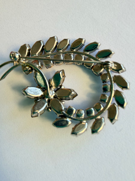 Smokey Grey & Clear Rhinestone Vintage Brooch-Vintageonline-Vintage Online