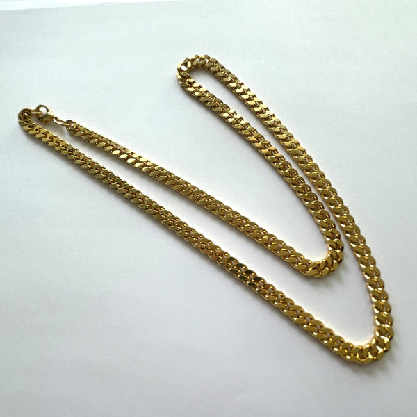 Solid 18ct Gold Plated 80's Chain Necklace-Vintageonline-Vintage Online