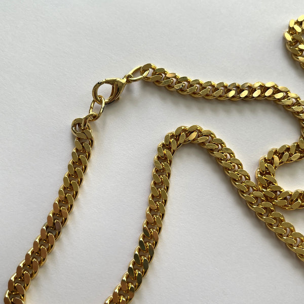 Solid 18ct Gold Plated 80's Chain Necklace-Vintageonline-Vintage Online
