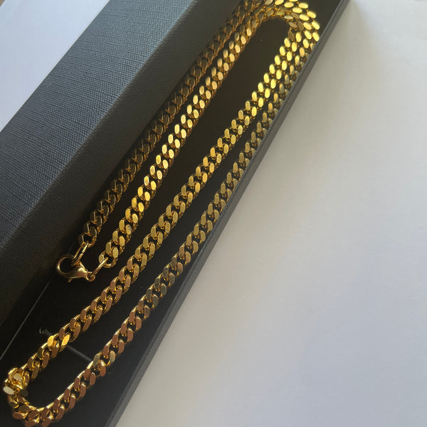 Solid 18ct Gold Plated 80's Chain Necklace-Vintageonline-Vintage Online
