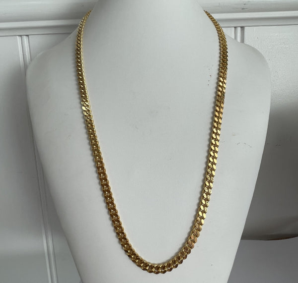 Solid 18ct Gold Plated 80's Chain Necklace-Vintageonline-Vintage Online