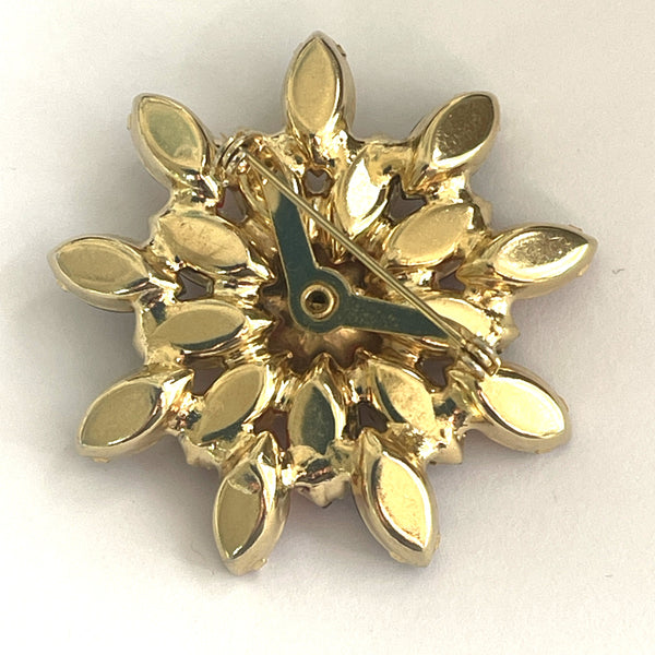 Spin Wheel Rivoli Rhinestone Vintage Brooch-Vintageonline-Vintage Online