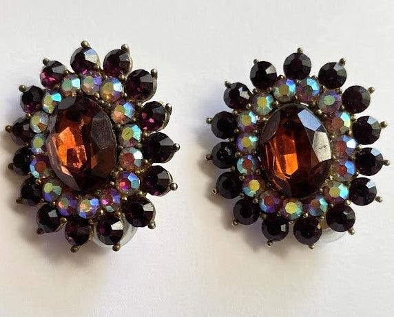 Stunning Designer Vintage Rhinestone Earrings-Vintageonline-Vintage Online