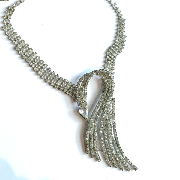 Swan Shape Rhinestone Vintage Choker Necklace-Vintageonline-Vintage Online