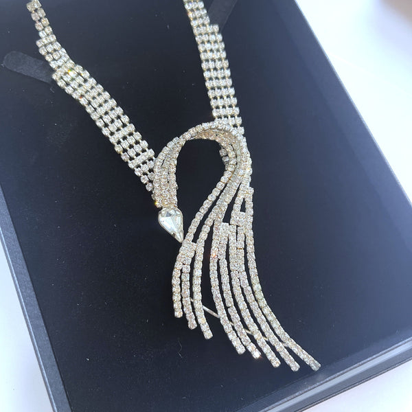 Swan Shape Rhinestone Vintage Choker Necklace-Vintageonline-Vintage Online
