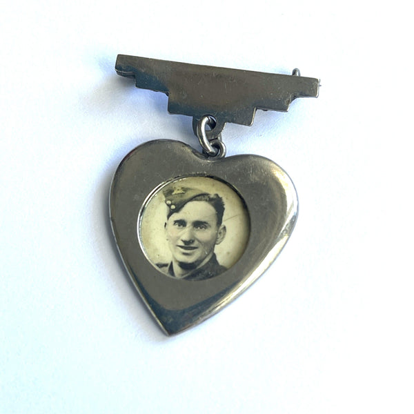 Sweetheart Brooch With WW11 Soldier 1940's-Vintageonline-Vintage Online