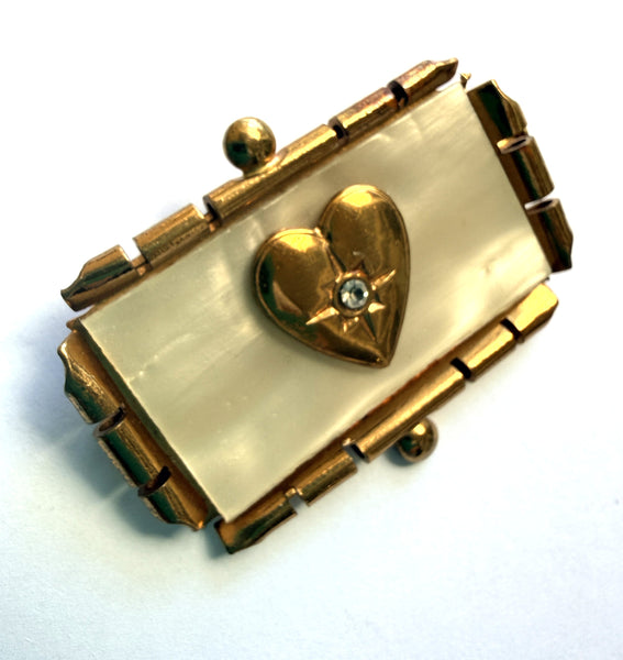 Sweetheart Vintage French Brooch-Vintageonline-Vintage Online