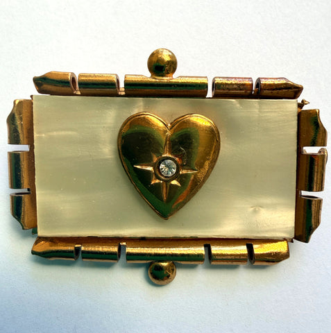 Sweetheart Vintage French Brooch-Vintageonline-Vintage Online