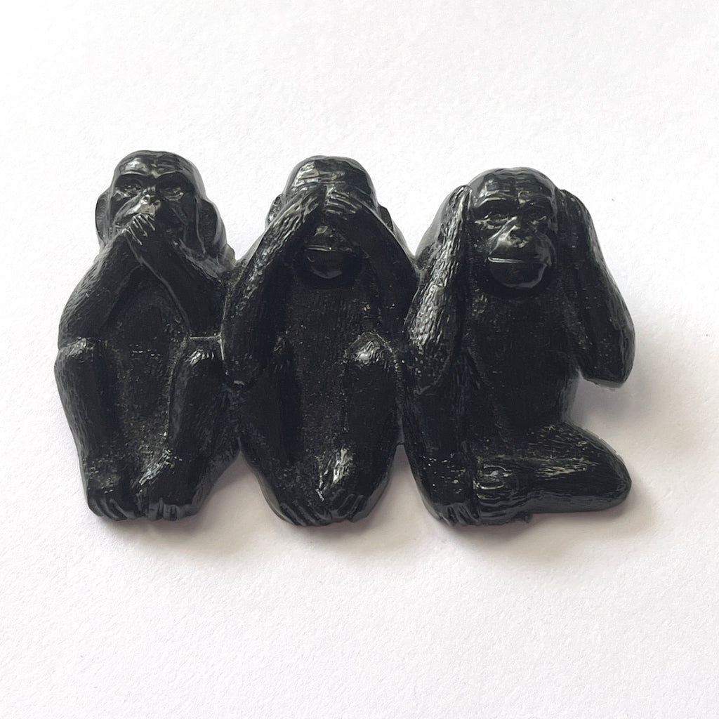 Three Wise Monkeys Vintage Brooch-Vintageonline-Vintage Online
