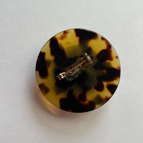Tortoiseshell Design Resin Vintage Brooch-Vintageonline-Vintage Online