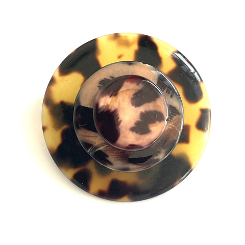 Tortoiseshell Design Resin Vintage Brooch-Vintageonline-Vintage Online