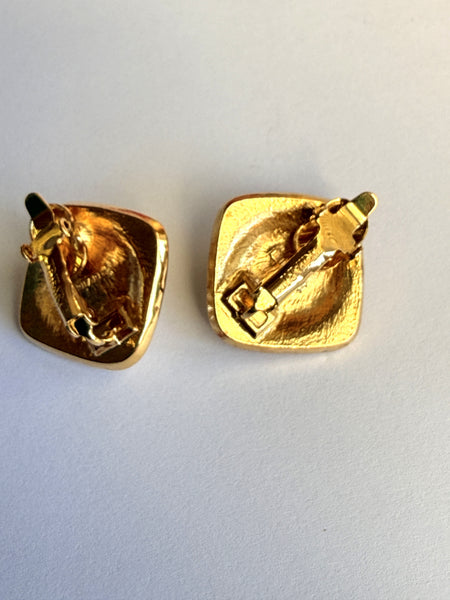 Trifari Pearl Teardrop & Rhinestone Earrings-Trifari-Vintage Online