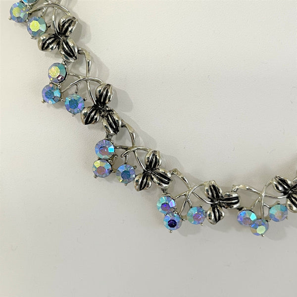 Vintage 60's AB Rhinestone Necklace & Earrings-Vintage Online-Vintage Online