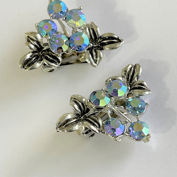 Vintage 60's AB Rhinestone Necklace & Earrings-Vintage Online-Vintage Online