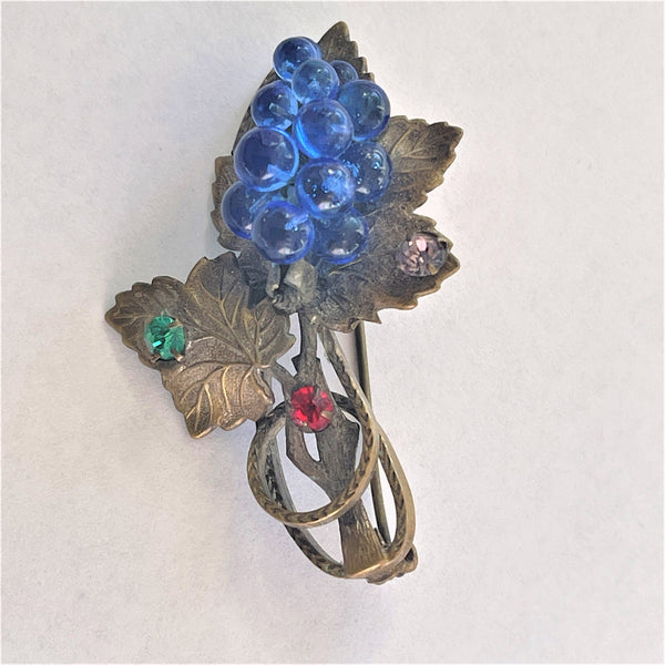 Vintage Bohemian Glass Brooch-Vintageonline-Vintage Online