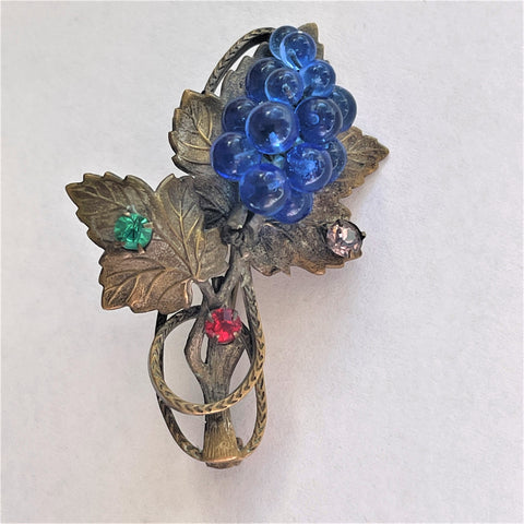 Vintage Bohemian Glass Brooch-Vintageonline-Vintage Online