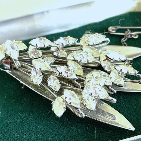 Vintage Floral Spray Brooch by Simpson, Jewel Craft 1950's, Original Box.-Donald Simpson-Vintage Online