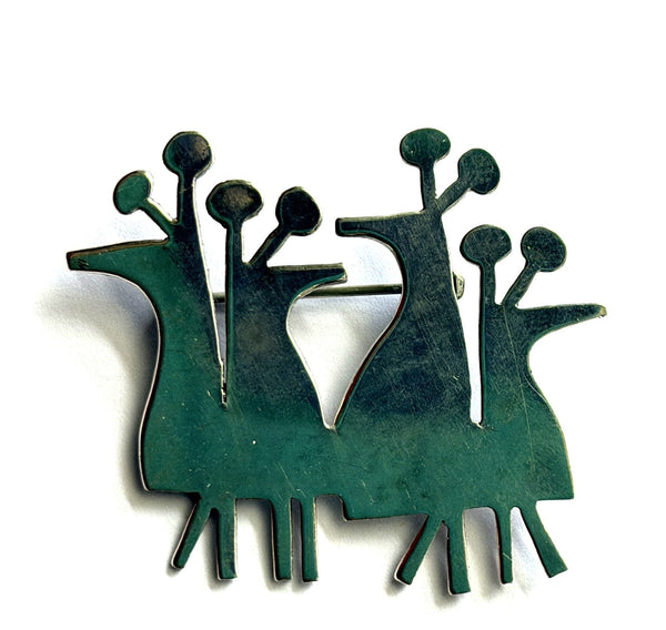 Vintage "Girls Night Out" Silver Brooch-Mik Stousland-Vintage Online