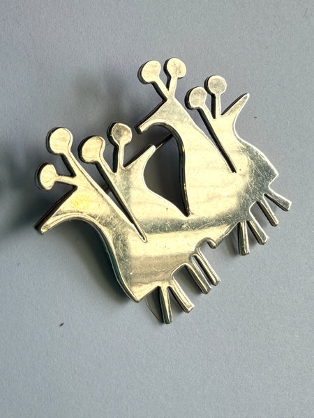 Vintage "Girls Night Out" Silver Brooch-Mik Stousland-Vintage Online