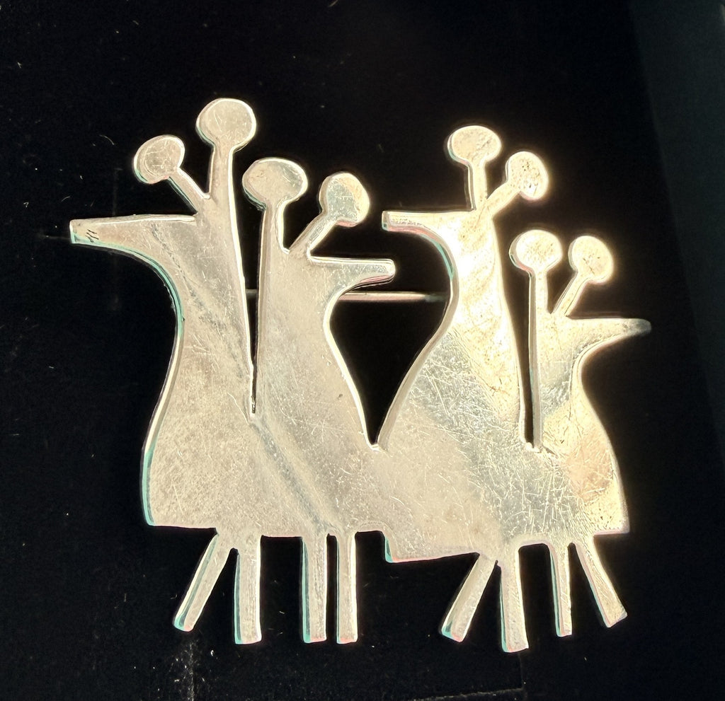 Vintage "Girls Night Out" Silver Brooch-Mik Stousland-Vintage Online