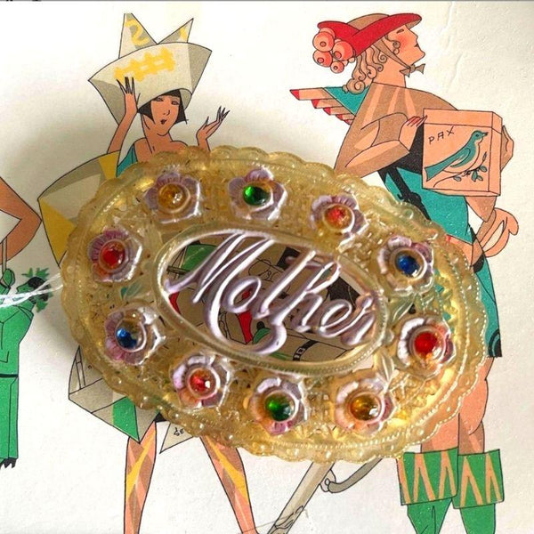 Vintage Lucite "Mother" Brooch-Vintageonline-Vintage Online