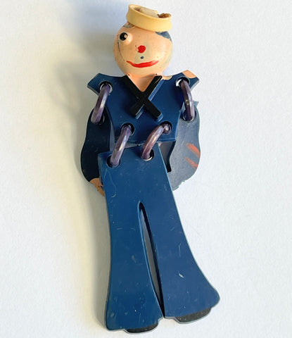 WW11 Sweetheart Buddy Sailor Pin Brooch-Vintageonline-Vintage Online