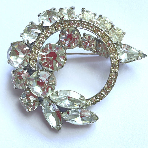 Weiss Vintage Rhinestone 60's Brooch-Weiss New York-Vintage Online