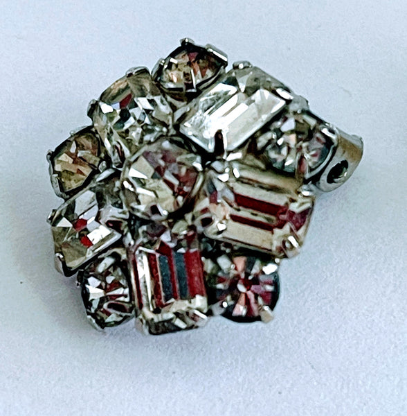 Weiss Vintage Rhinestone 60's Earrings-Weiss USA-Vintage Online