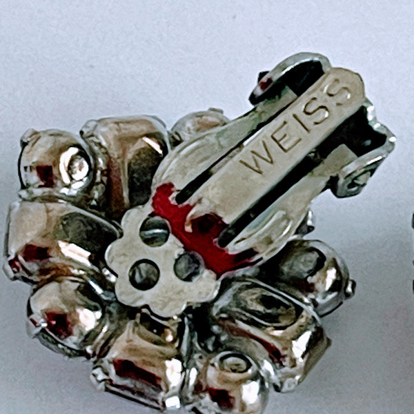 Weiss Vintage Rhinestone 60's Earrings-Weiss USA-Vintage Online