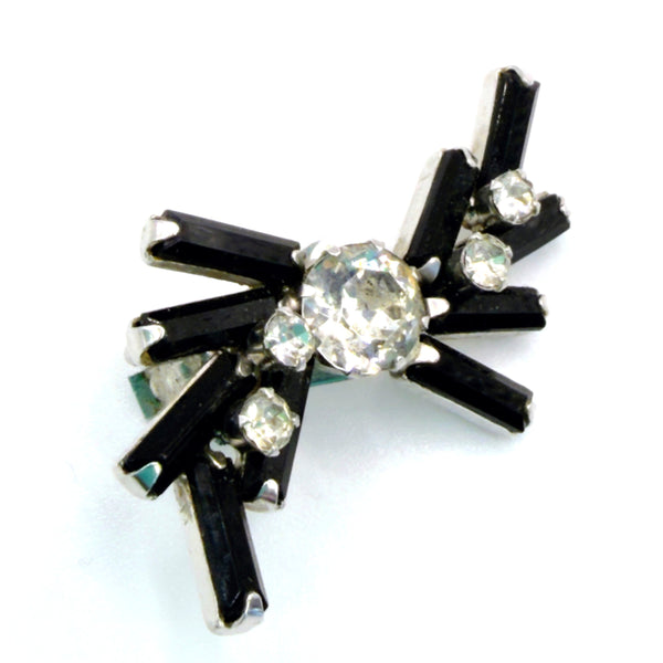 Weiss Vintage Rhinestone Climber Earrings-WEISS USA-Vintage Online