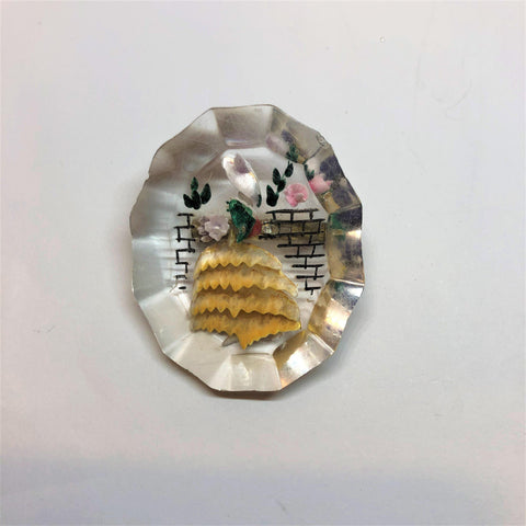 1940's Reverse Carved Crinoline Lady Brooch Vintageonline