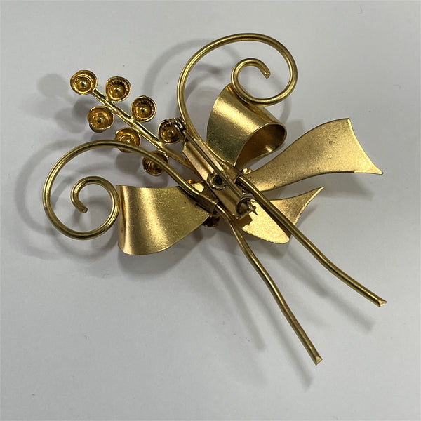 1940's Vintage Floral Spray Brooch-Vintageonline-Vintage Online