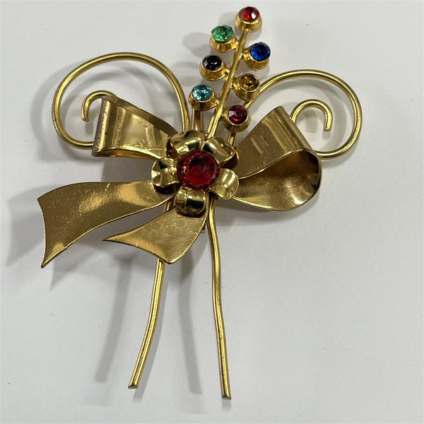 1940's Vintage Floral Spray Brooch-Vintageonline-Vintage Online