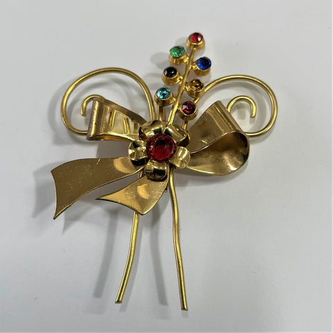 1940's Vintage Floral Spray Brooch-Vintageonline-Vintage Online