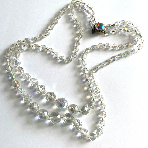 1950's Double Strand Crystal Bead Necklace-Vintage Online-Vintage Online